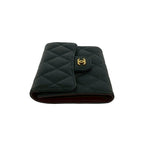 Chanel Box Card with Number 28 Quilted CC Logo Caviar Leather Trifold Wallet — view 4
