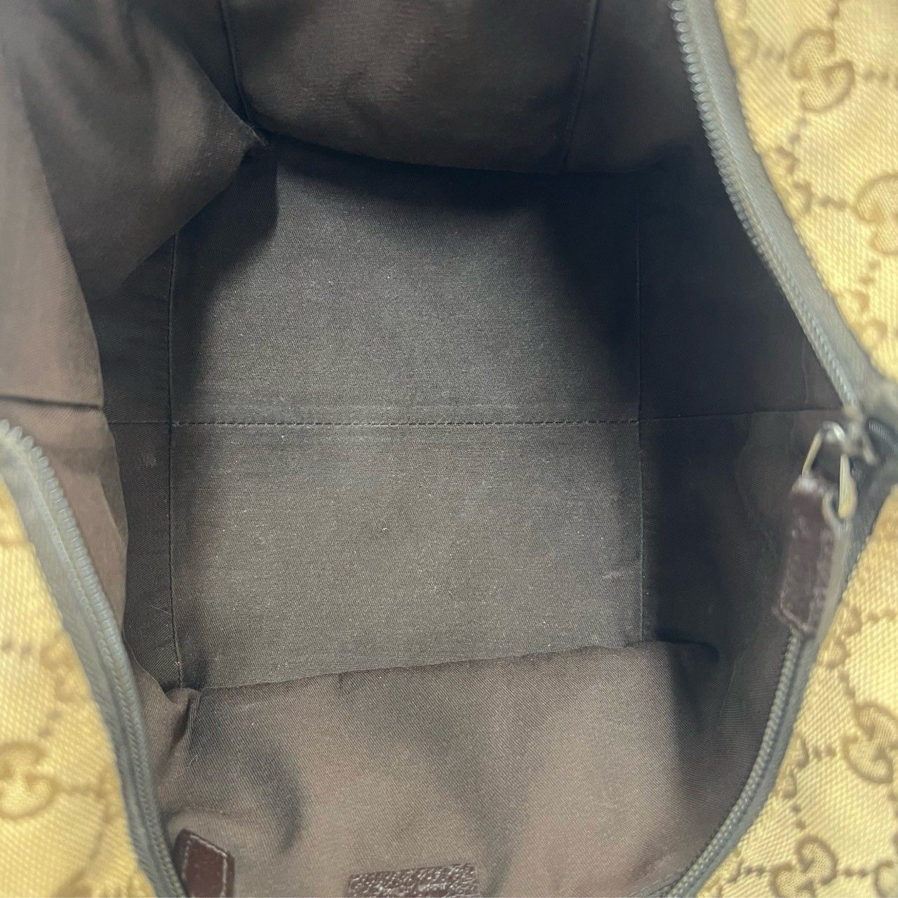 Gucci Sherry Line GG Logo Pattern Canvas Leather Handbag Mini Tote Brown — view 9