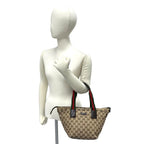 Gucci Sherry Line GG Logo Pattern Canvas Leather Handbag Mini Tote Brown — view 2