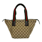 Gucci Sherry Line GG Logo Pattern Canvas Leather Handbag Mini Tote Brown — view 3