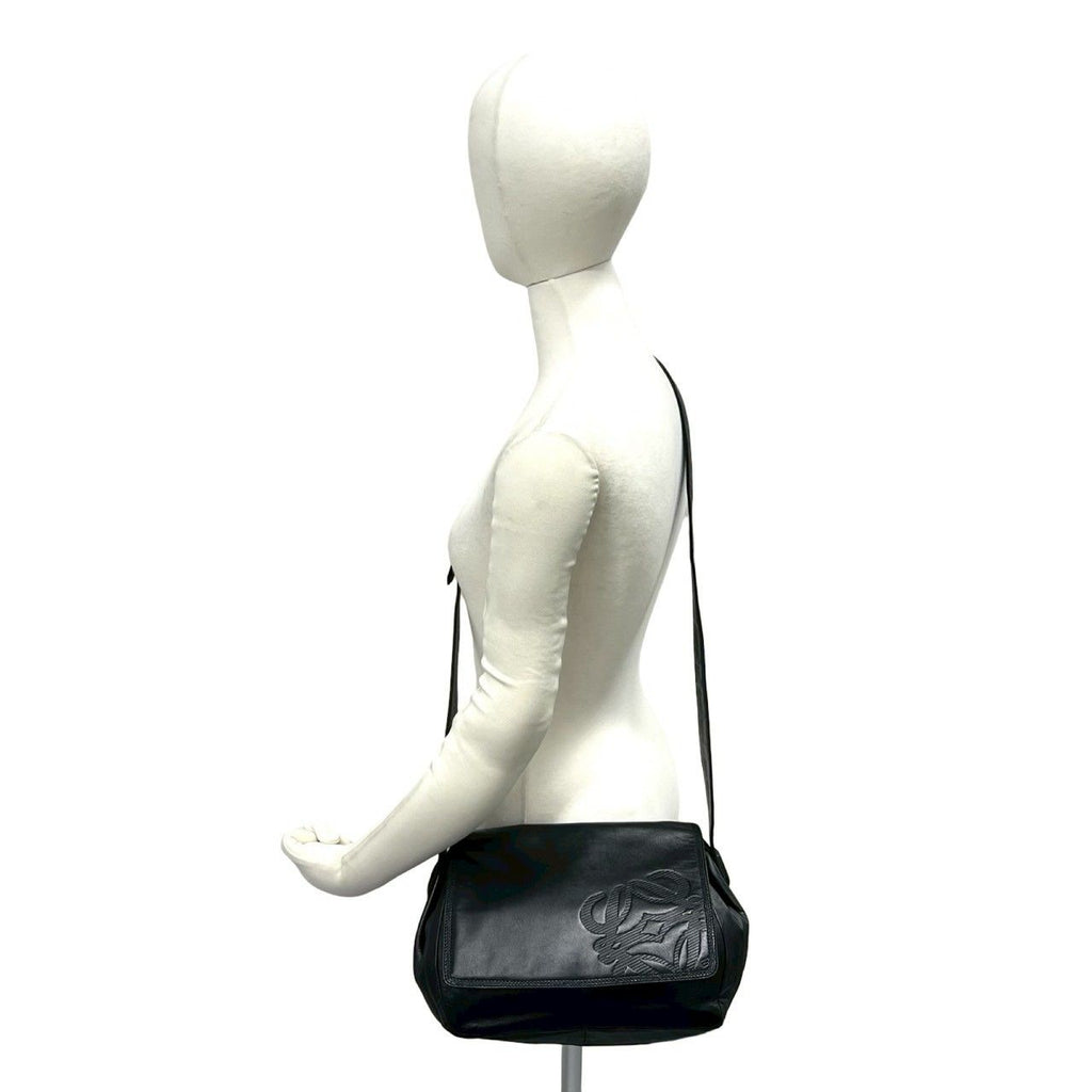 Loewe Anagram Logo Leather Drawstring Shoulder Bag Crossbody Pochette Cross — view 2