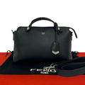 Fendi Visible Leather 2-Way Shoulder Bag Black