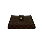 Celine Macadam Blason Triomphe Logo Leather Bifold Wallet Mini Card Case Brown — view 6