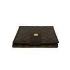 Celine Macadam Blason Triomphe Logo Leather Bifold Wallet Mini Card Case Brown — view 3
