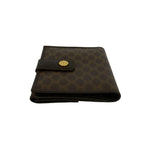 Celine Macadam Blason Triomphe Logo Leather Bifold Wallet Mini Card Case Brown — view 4