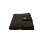 Celine Macadam Blason Triomphe Logo Leather Bifold Wallet Mini Card Case Brown — view 5