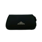 Prada Triangle Logo Plate Nylon Bifold Wallet Mini Card Case Black