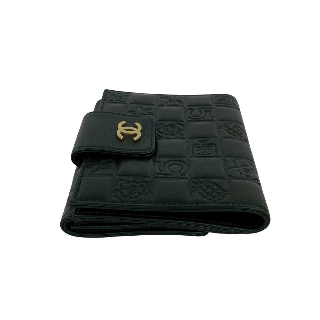 Chanel Icon CC Logo Lambskin Bifold Wallet Mini Black — view 4