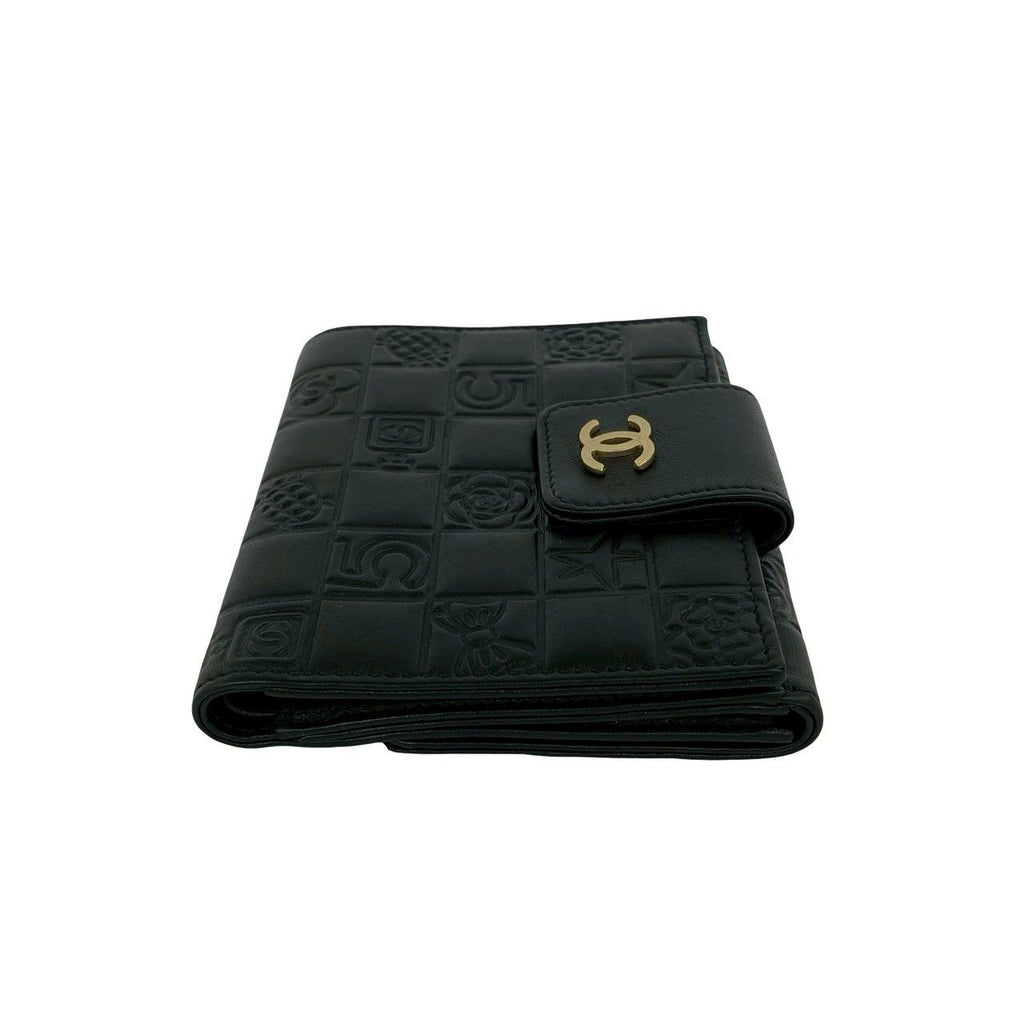 Chanel Icon CC Logo Lambskin Bifold Wallet Mini Black — view 5