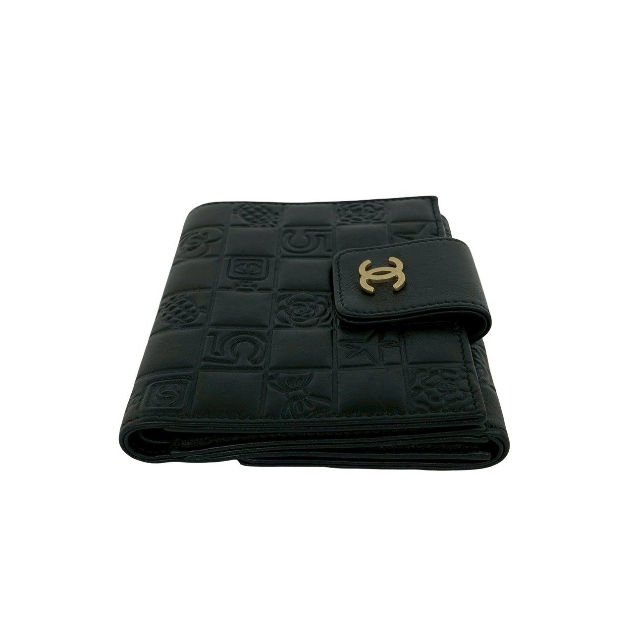Chanel Icon CC Logo Lambskin Bifold Wallet Mini Black — view 5