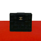 Chanel Icon CC Logo Lambskin Bifold Wallet Mini Black