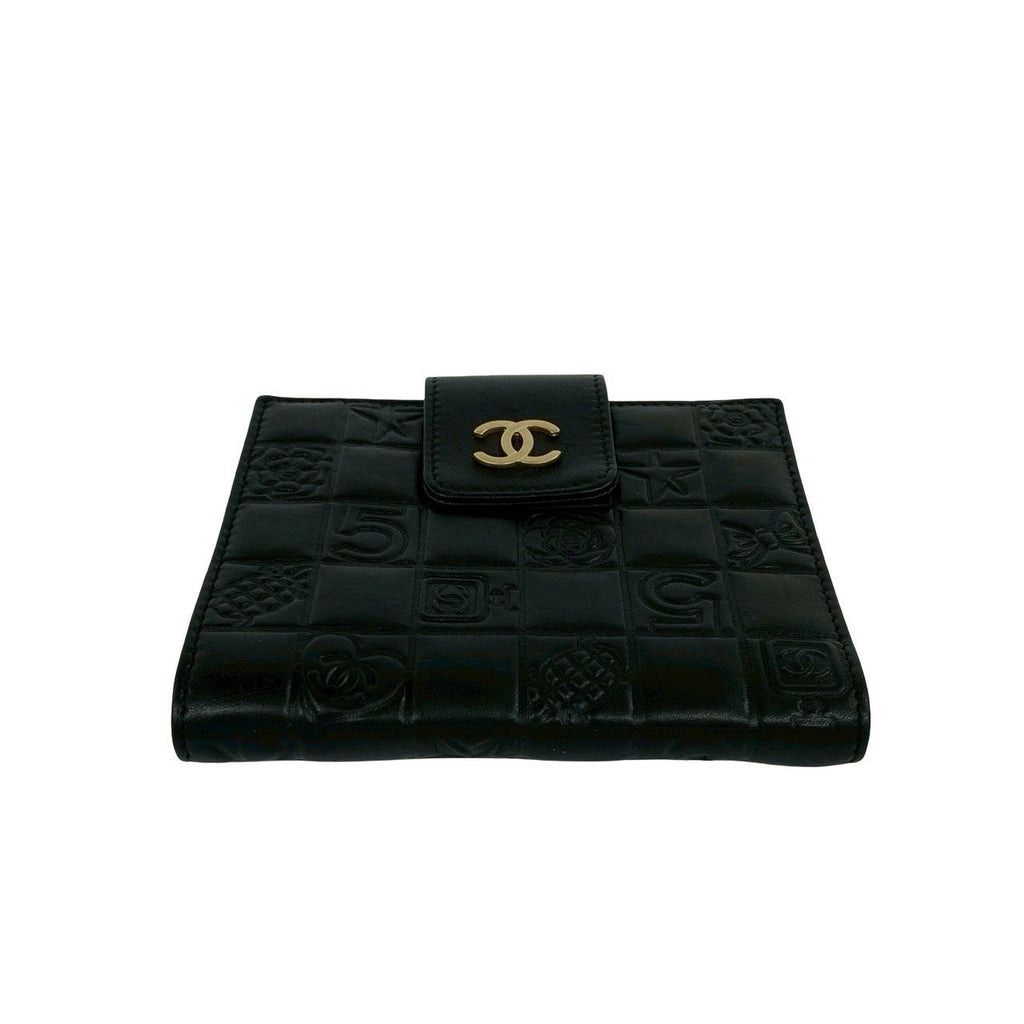 Chanel Icon CC Logo Lambskin Bifold Wallet Mini Black — view 6