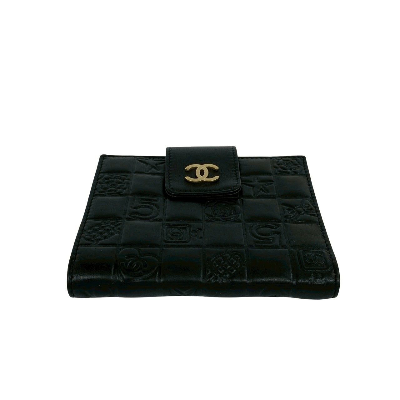 Chanel Icon CC Logo Lambskin Bifold Wallet Mini Black — view 6