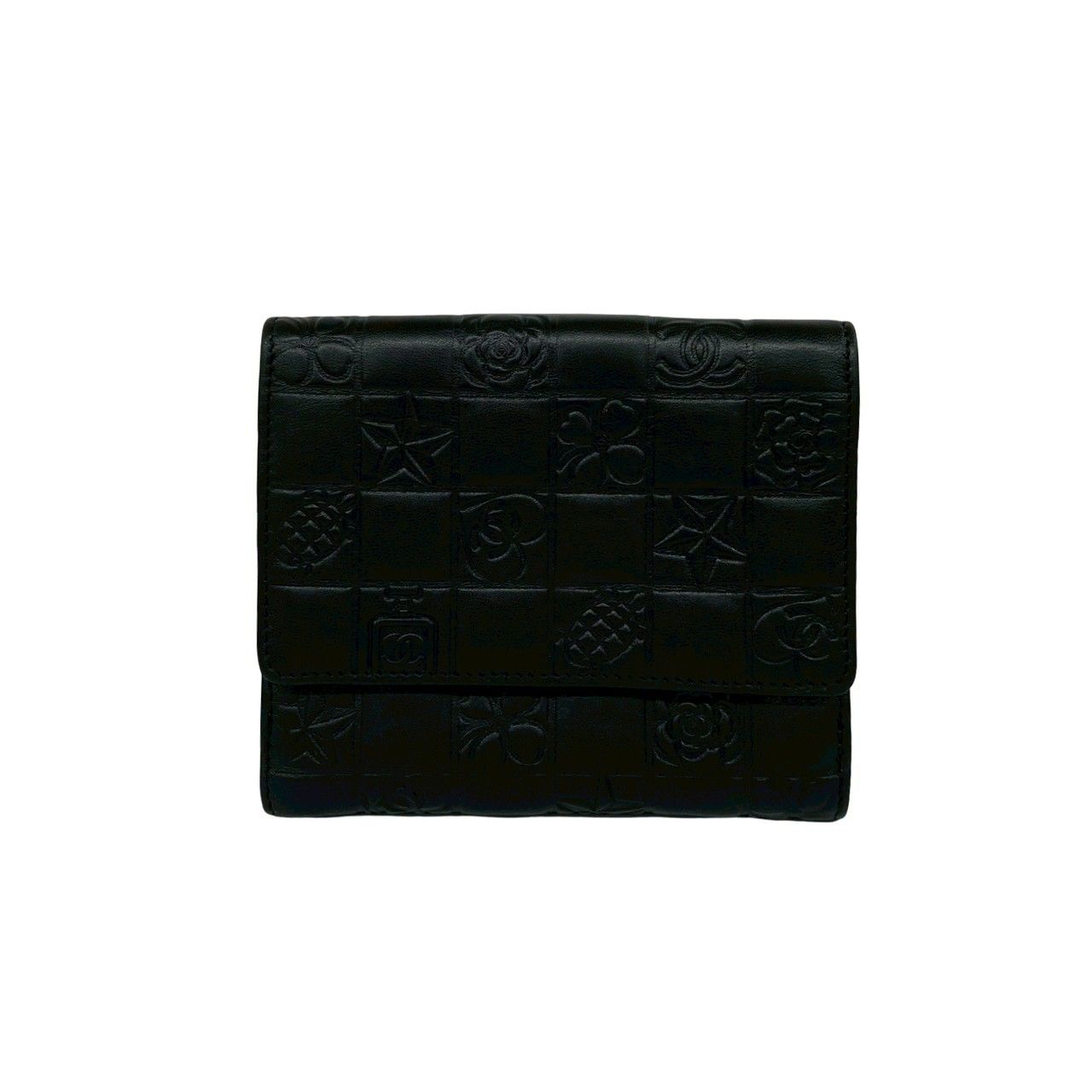 Chanel Icon CC Logo Lambskin Bifold Wallet Mini Black — view 2