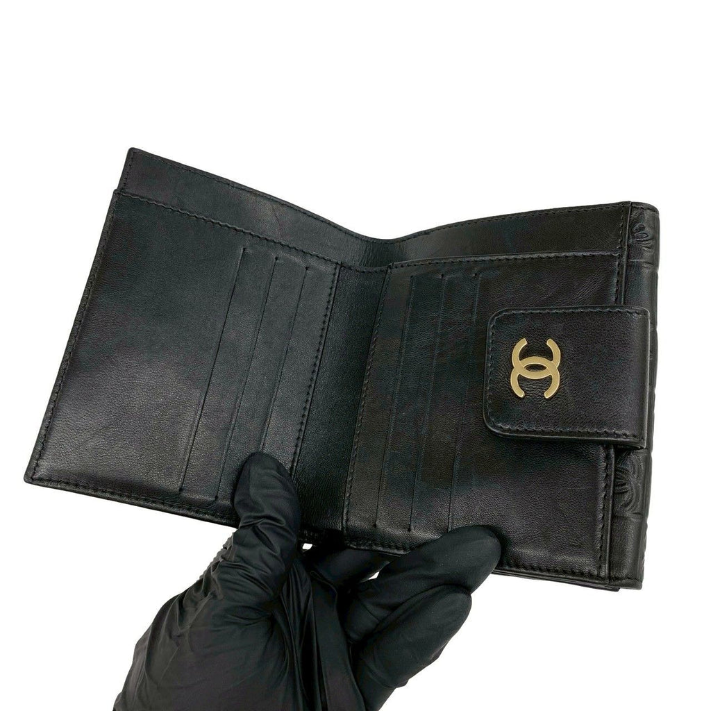Chanel Icon CC Logo Lambskin Bifold Wallet Mini Black — view 7
