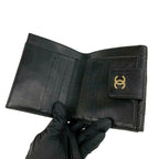 Chanel Icon CC Logo Lambskin Bifold Wallet Mini Black — view 7