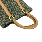 Dior Vintage Trotter CD Logo Canvas Leather Handbag Khaki — view 4