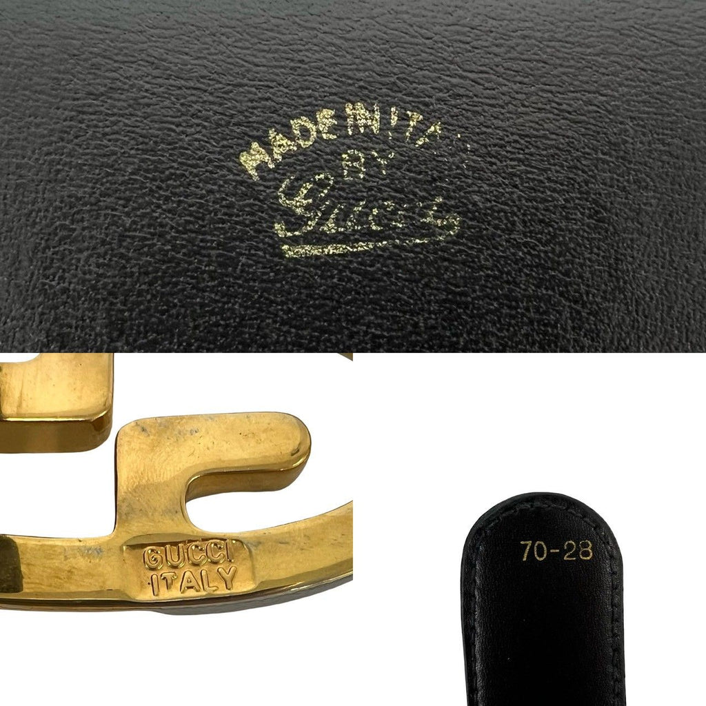 Gucci Vintage GG Logo Buckle Leather Belt Black — view 2