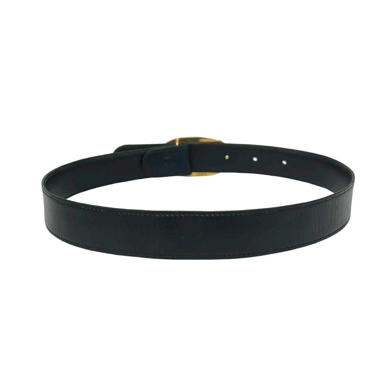Gucci Vintage GG Logo Buckle Leather Belt Black — view 5