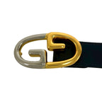 Gucci Vintage GG Logo Buckle Leather Belt Black — view 3