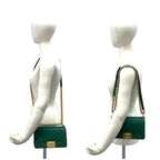 Chanel With Card Boy CC Logo Caviar Leather Shoulder Bag Green — view 2