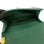 Chanel With Card Boy CC Logo Caviar Leather Shoulder Bag Green — view 9
