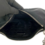 Prada Reedition Triangle Logo Nylon Leather Chain 2-Way Shoulder Bag Crossbody — view 9