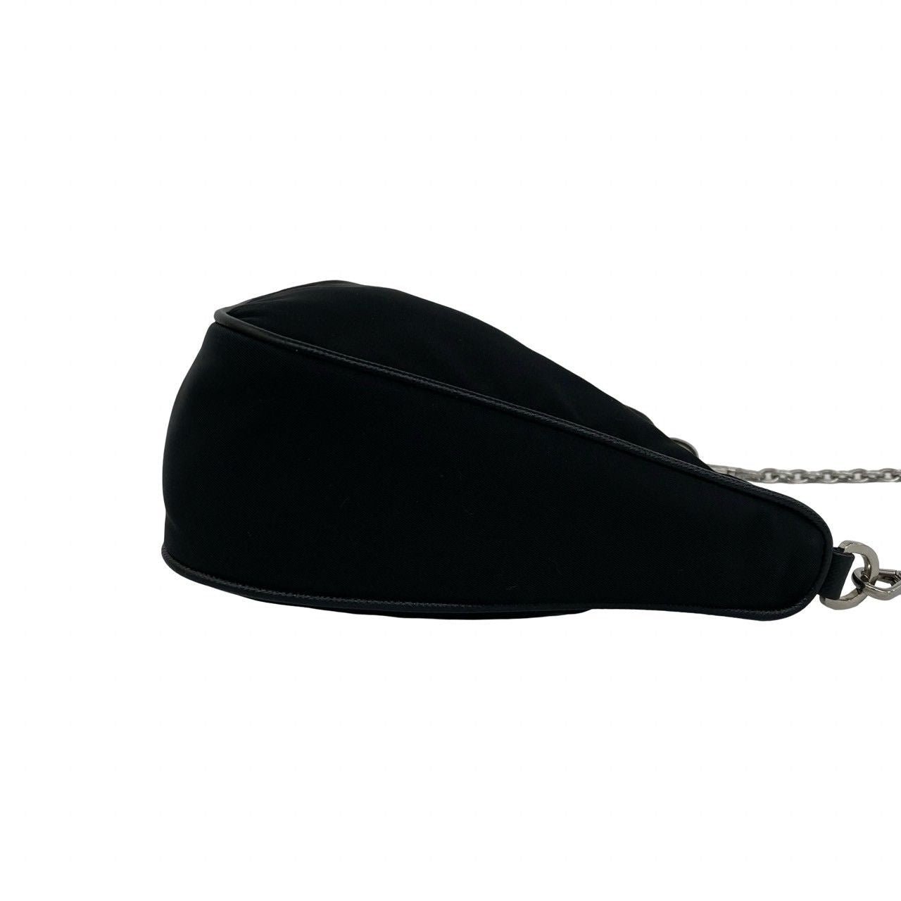 Prada Reedition Triangle Logo Nylon Leather Chain 2-Way Shoulder Bag Crossbody — view 6