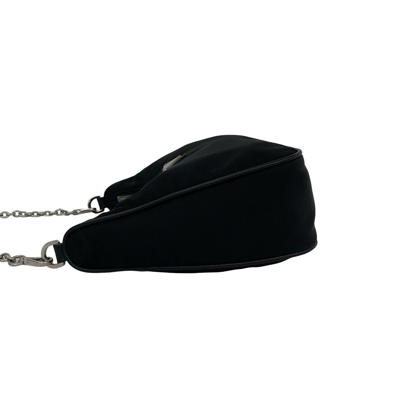 Prada Reedition Triangle Logo Nylon Leather Chain 2-Way Shoulder Bag Crossbody — view 5