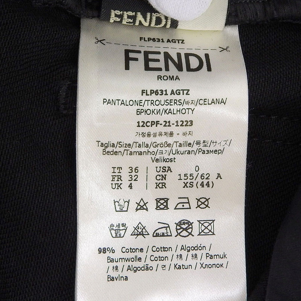 Fendi Cotton FF Calligraphy High Waist Denim Pants Black 36 — view 7