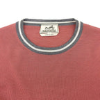 Hermes Cashmere Silk Crew Neck Long Sleeve Knit Sweater Pink — view 3