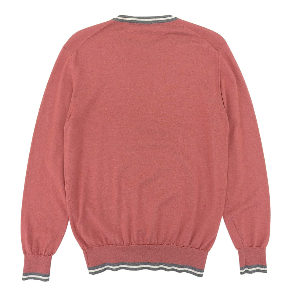Hermes Cashmere Silk Crew Neck Long Sleeve Knit Sweater Pink — view 2