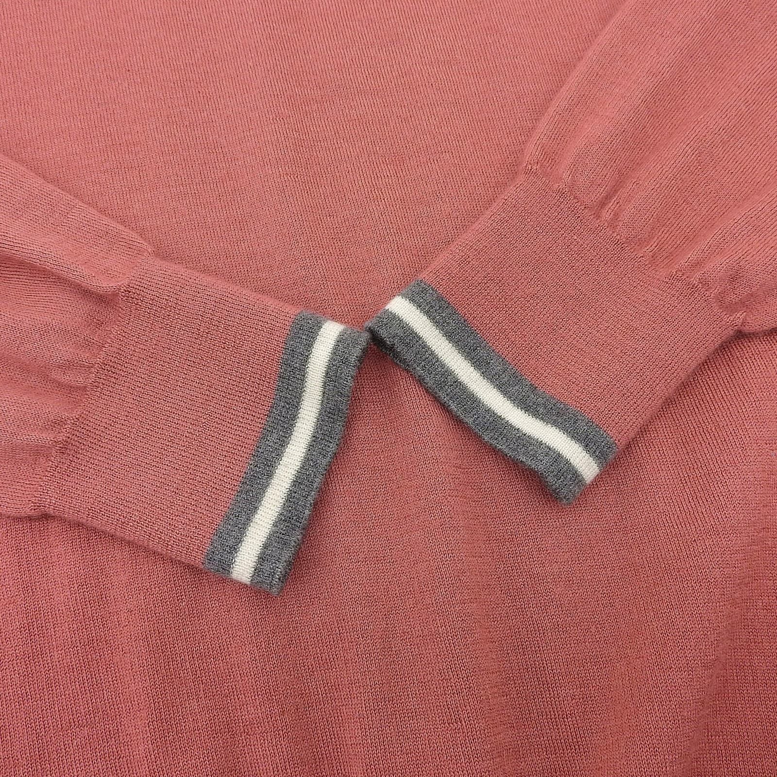 Hermes Cashmere Silk Crew Neck Long Sleeve Knit Sweater Pink — view 4