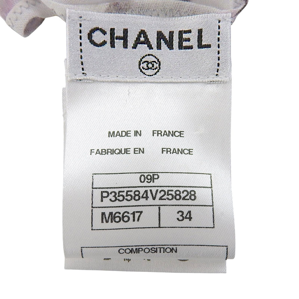 Chanel Cotton 100% CC Logo Camellia Print with Ribbon Dress 34 — view 5