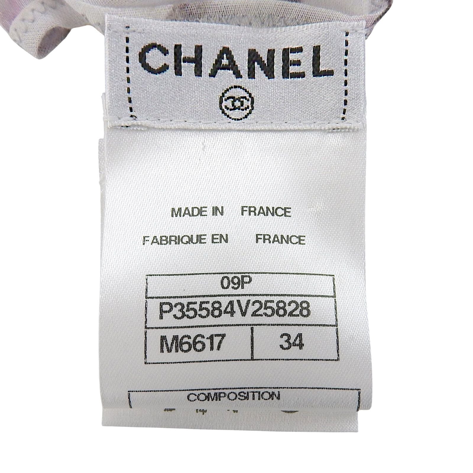 Chanel Cotton 100% CC Logo Camellia Print with Ribbon Dress 34 — view 5
