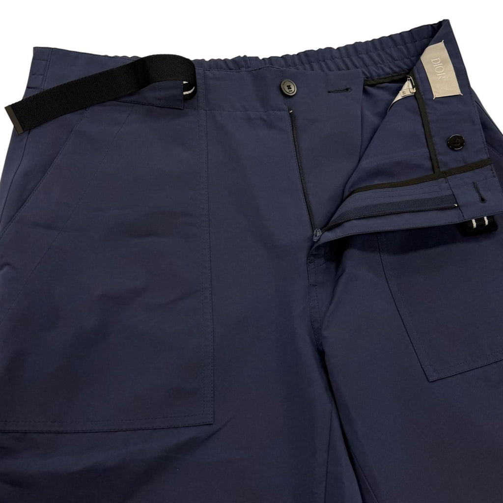Dior Homme Logo Belt Wide Tapered Jogger Trousers Easy Pants Navy 48 — view 3