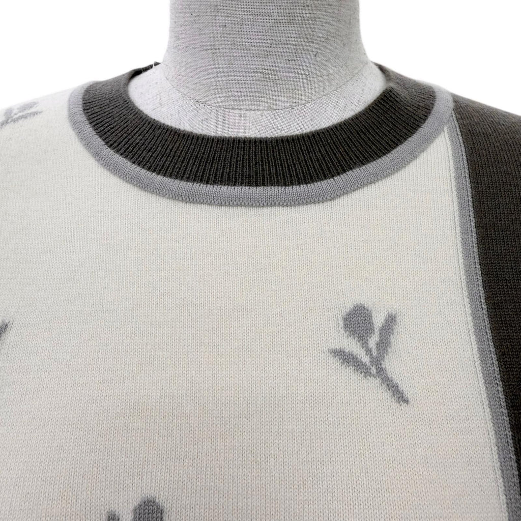 Hermes Etriers Wool Cashmere Short Sleeve Knit Beige Brown 38 Sweater — view 2