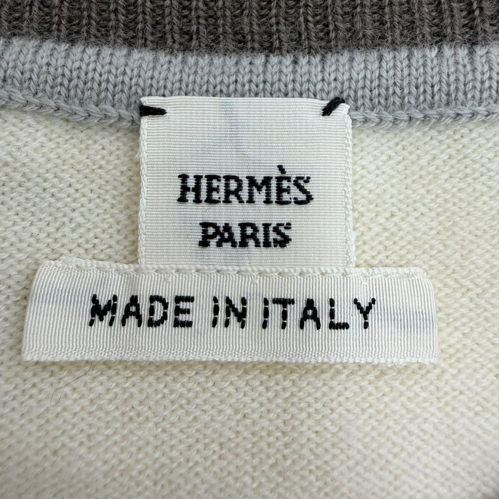 Hermes Etriers Wool Cashmere Short Sleeve Knit Beige Brown 38 Sweater — view 7