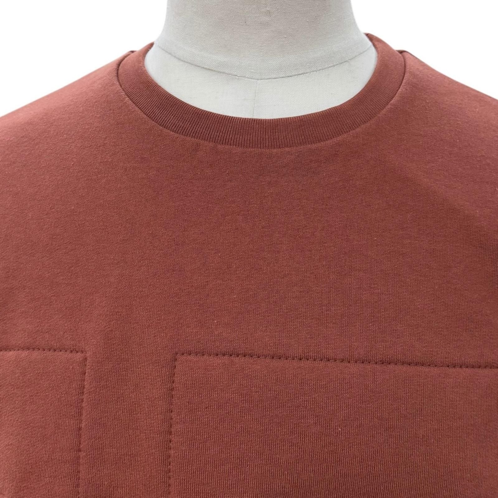Hermes Cotton 100% Motif Crew Neck Pullover Sweatshirt Terracotta Brown — view 2