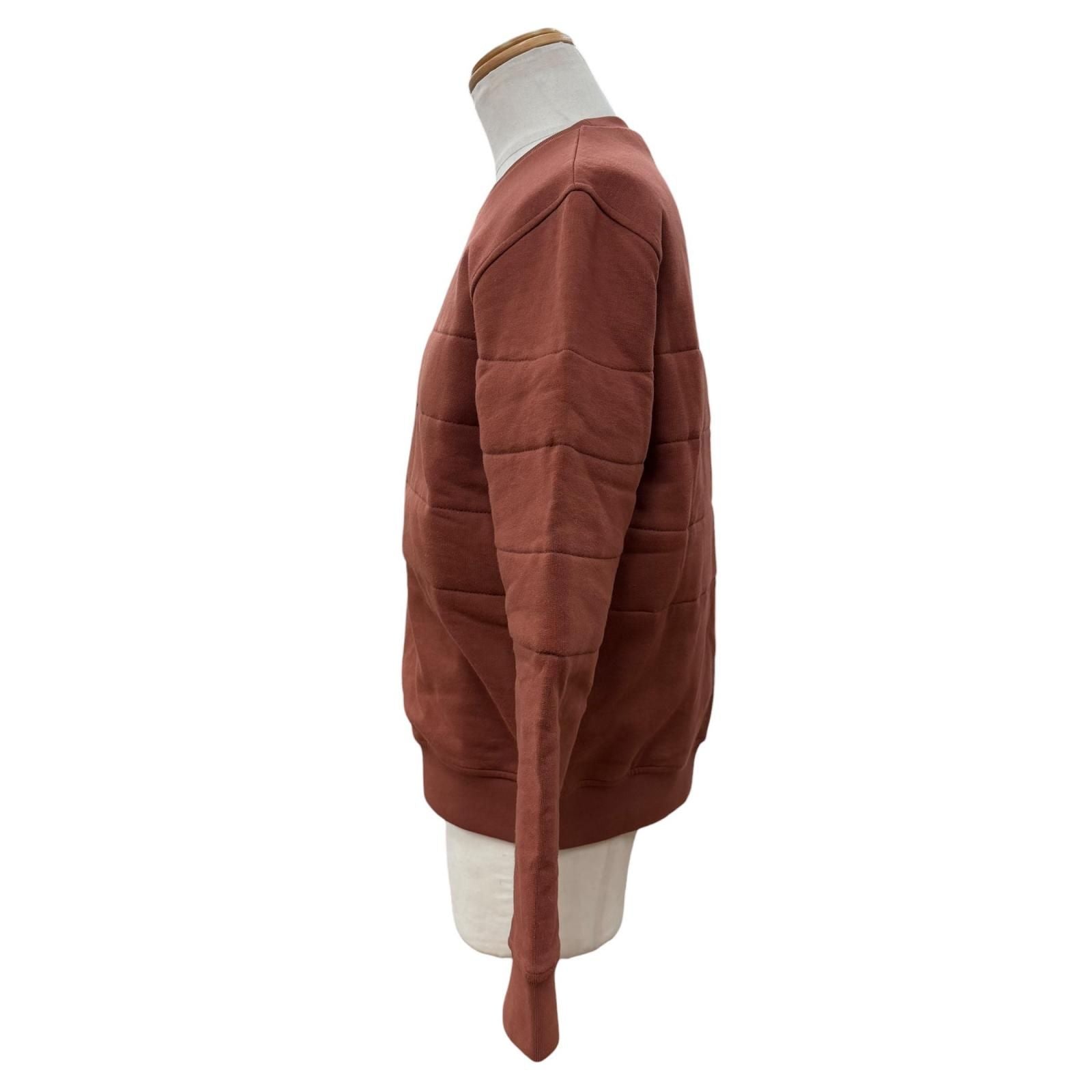Hermes Cotton 100% Motif Crew Neck Pullover Sweatshirt Terracotta Brown — view 3