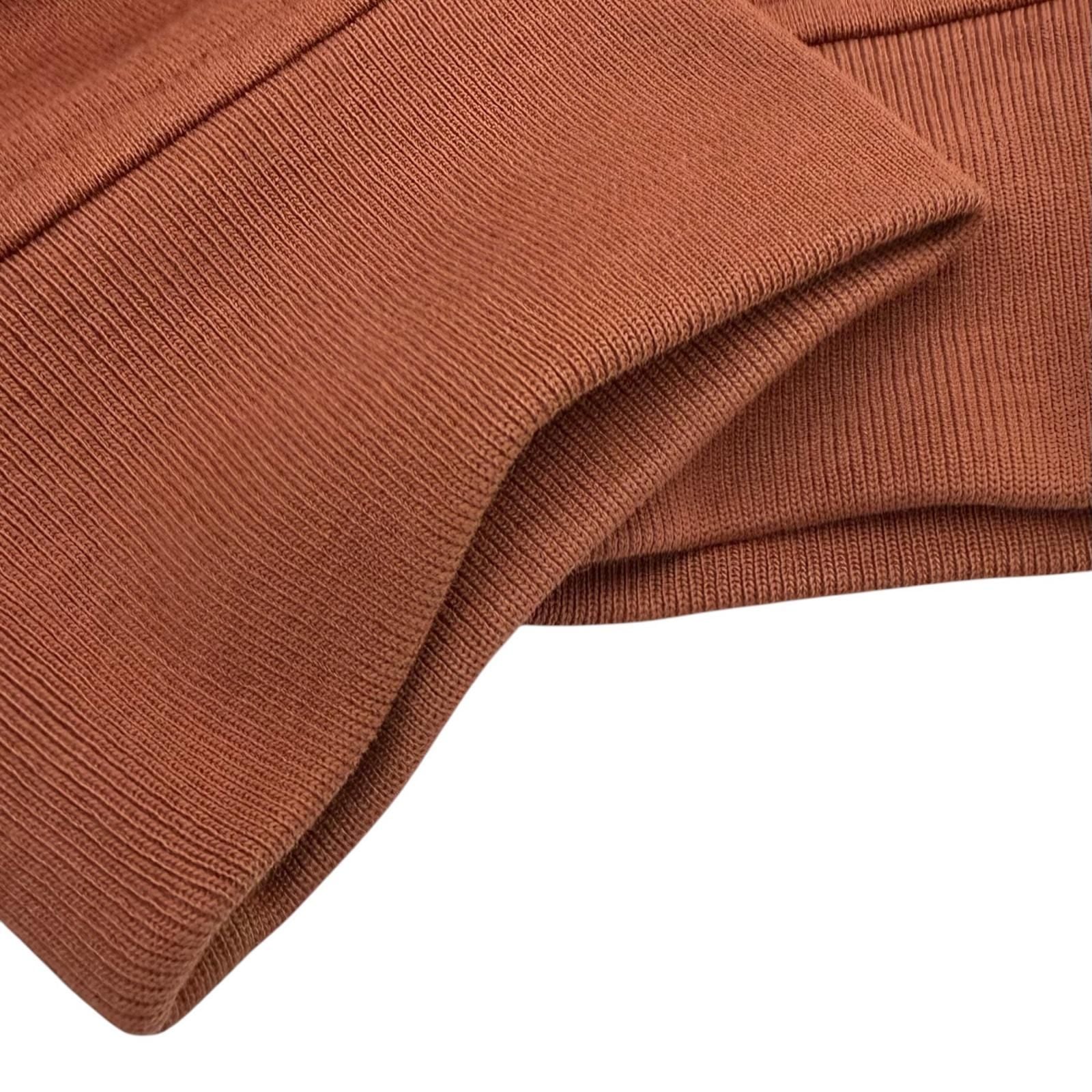 Hermes Cotton 100% Motif Crew Neck Pullover Sweatshirt Terracotta Brown — view 8
