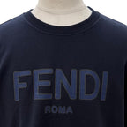 Fendi Logo Print Crew Neck Pullover Sweatshirt Navy XL — view 2