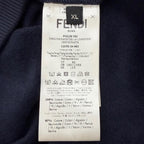 Fendi Logo Print Crew Neck Pullover Sweatshirt Navy XL — view 7