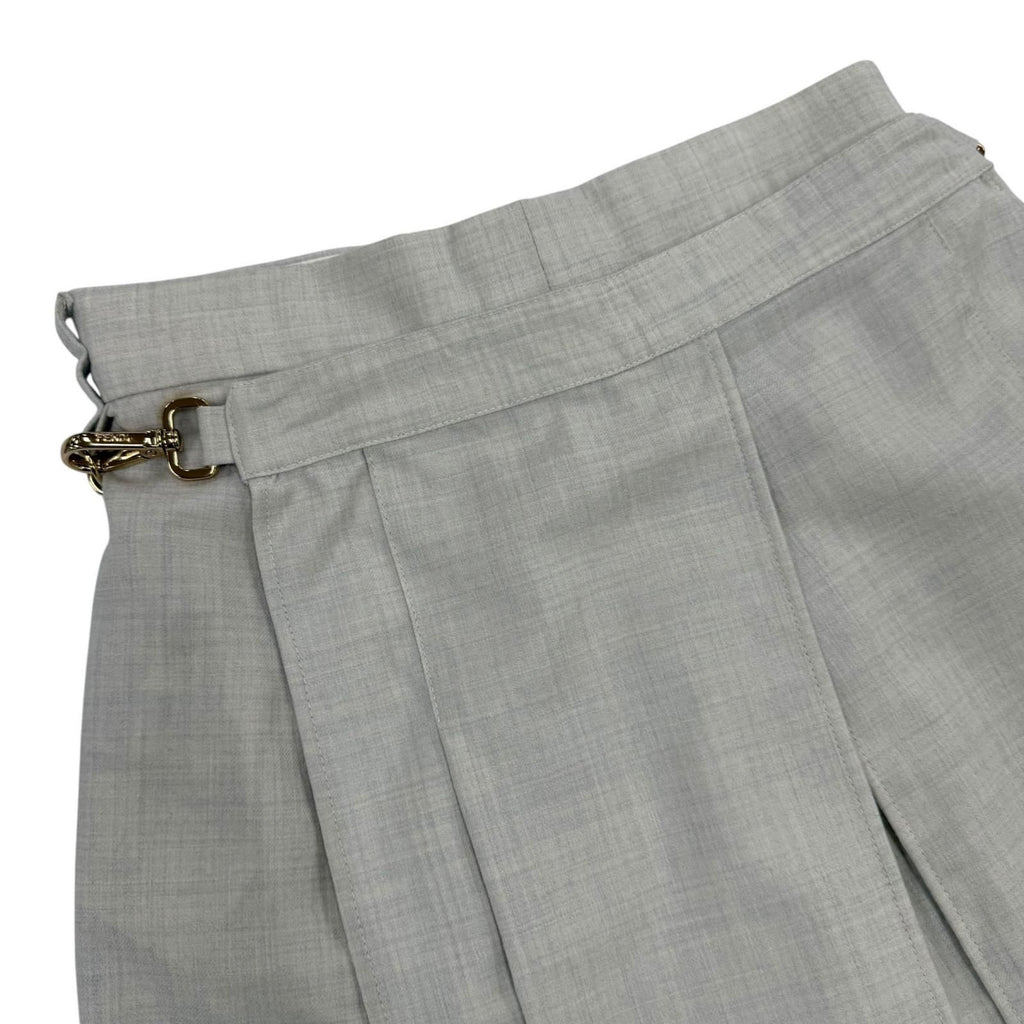 Fendi Wool High Waist Slim Fit Shorts Gray 36 — view 7