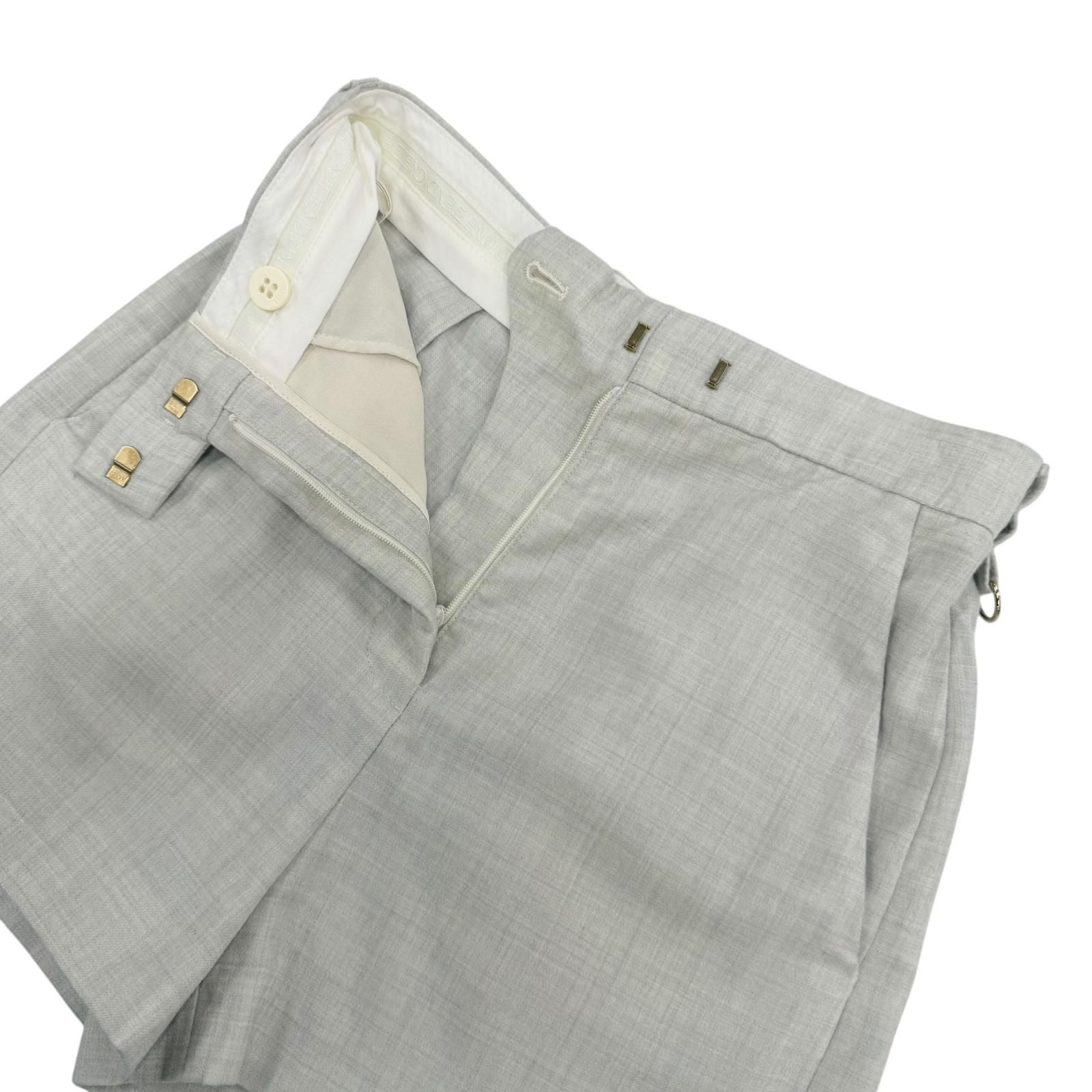Fendi Wool High Waist Slim Fit Shorts Gray 36 — view 6