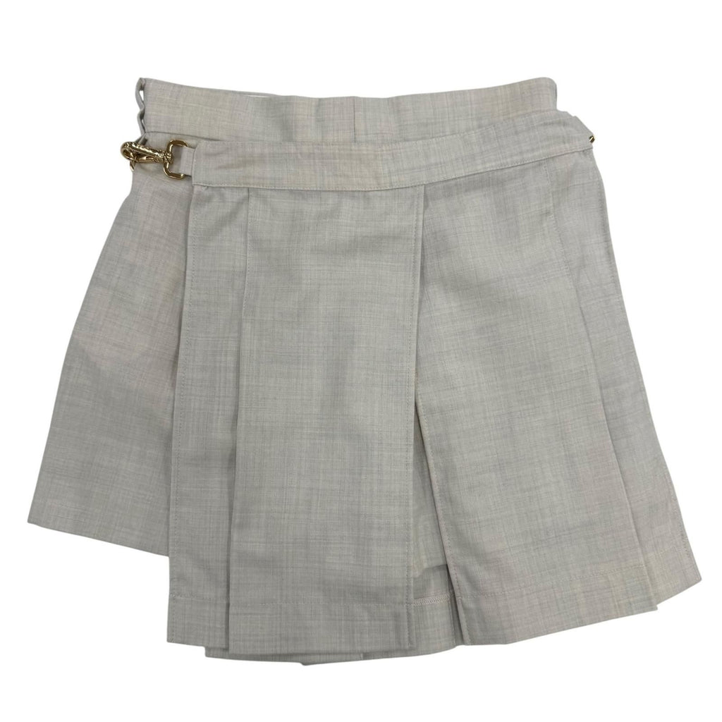 Fendi Wool High Waist Slim Fit Shorts Gray 36 — view 2