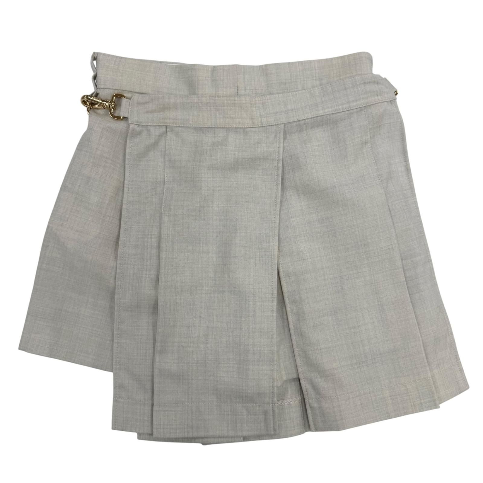 Fendi Wool High Waist Slim Fit Shorts Gray 36 — view 2