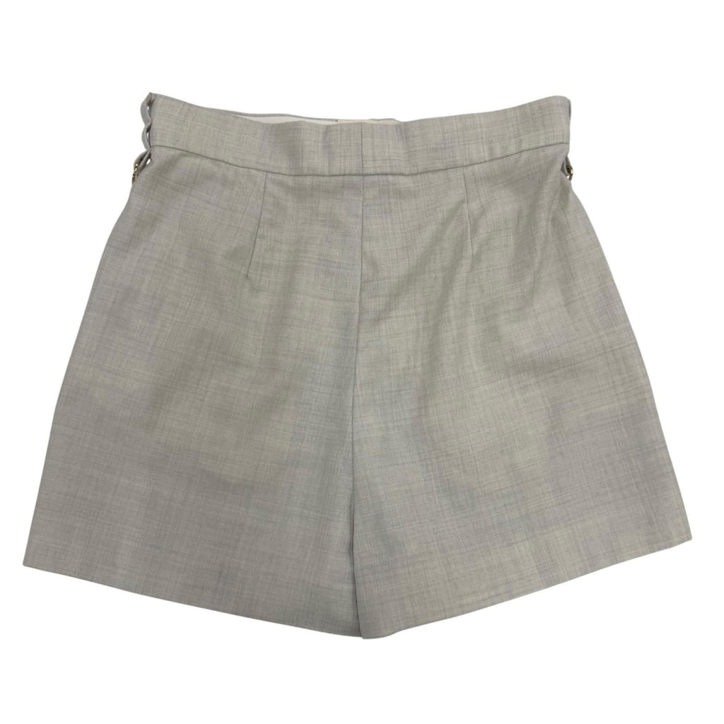 Fendi Wool High Waist Slim Fit Shorts Gray 36 — view 4