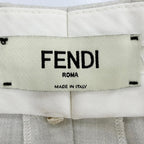 Fendi Wool High Waist Slim Fit Shorts Gray 36 — view 8