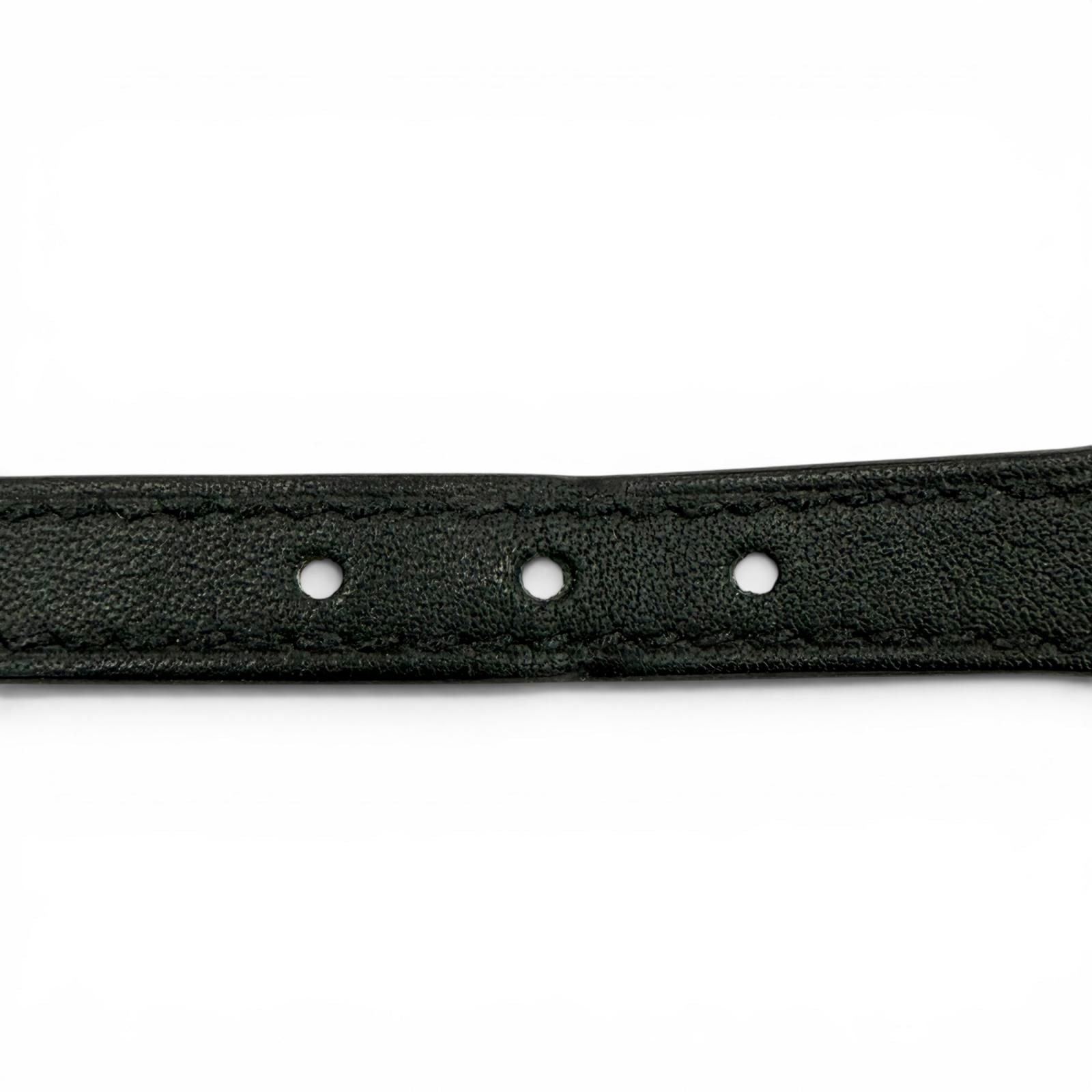 Hermes Trench Silver Swift Leather Bracelet Black T4 and — view 8